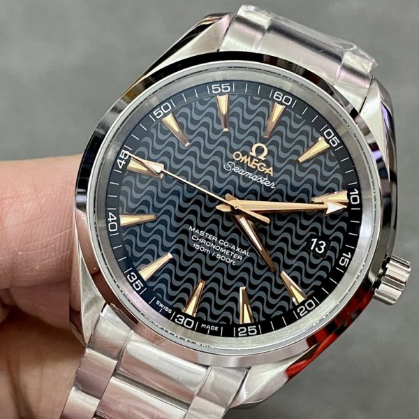VS Factory Omega Seamaster Aqua Terra 150M 41.5mm Black Wave Dial 18K Rose Gold Hands Stainless Steel Bracelet (231.10.42.21.01.006) 1:1 Super Clone – DD8500 Movement