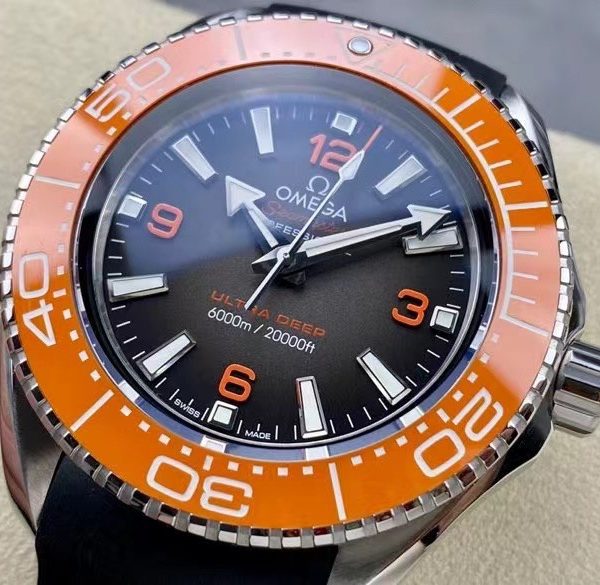 VS Factory Omega Seamaster Ultra Deep 45.5mm Orange Bezel Grey Dial (215.32.46.21.06.001) 1:1 Super Clone – DD8912 Movement