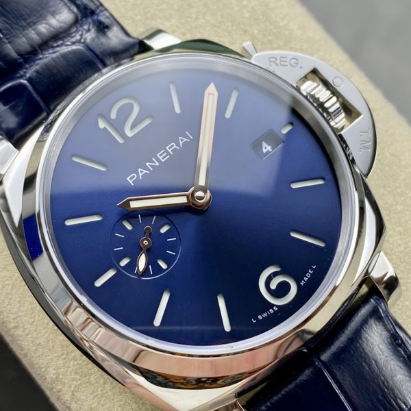 VS Factory Panerai Luminor Due 38mm Blue Dial Blue Leather Strap (PAM01273) 1:1 Super Clone – DDP.900 Movement