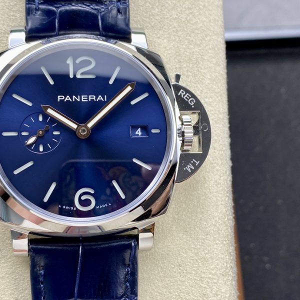 VS Factory Panerai Luminor Due 38mm Blue Dial Blue Leather Strap (PAM01273) 1:1 Super Clone – DDP.900 Movement
