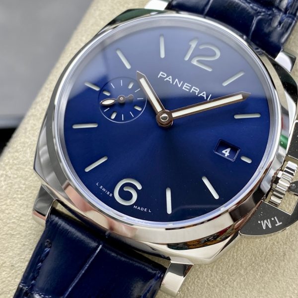 VS Factory Panerai Luminor Due 38mm Blue Dial Blue Leather Strap (PAM01273) 1:1 Super Clone – DDP.900 Movement
