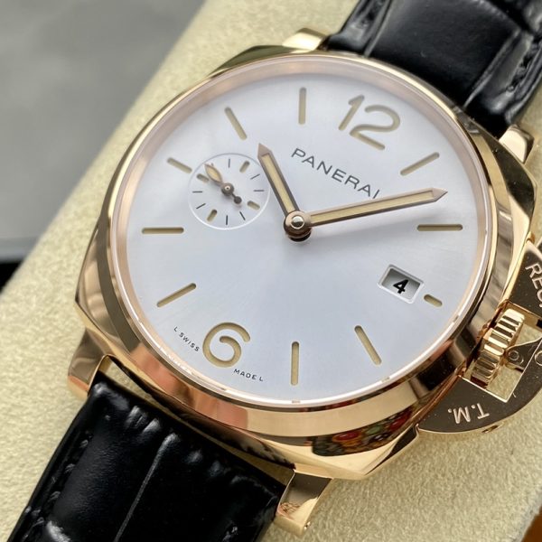 VS Factory Panerai Luminor Due 42mm White Dial Rose Gold Plated Smooth Bezel (PAM01336) 1:1 Super Clone – DDP.900 Movement
