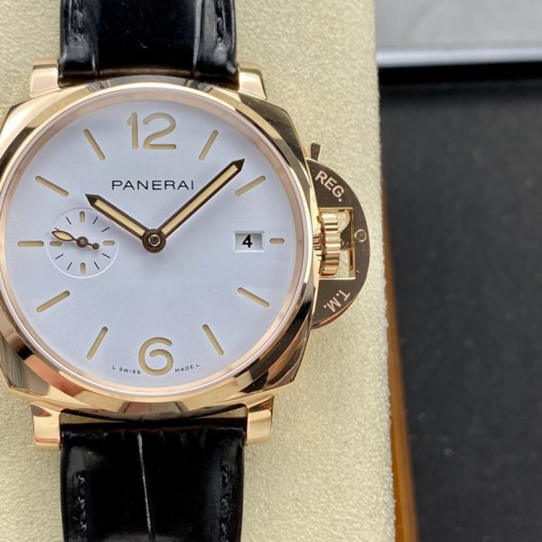 VS Factory Panerai Luminor Due 42mm White Dial Rose Gold Plated Smooth Bezel (PAM01336) 1:1 Super Clone – DDP.900 Movement