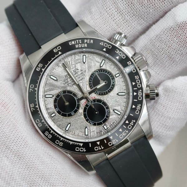 VS Factory Rolex Daytona 40mm White Gold Meteorite Dial Rubber Strap (126519LN) 1:1 Super Clone – DD4131 Movement