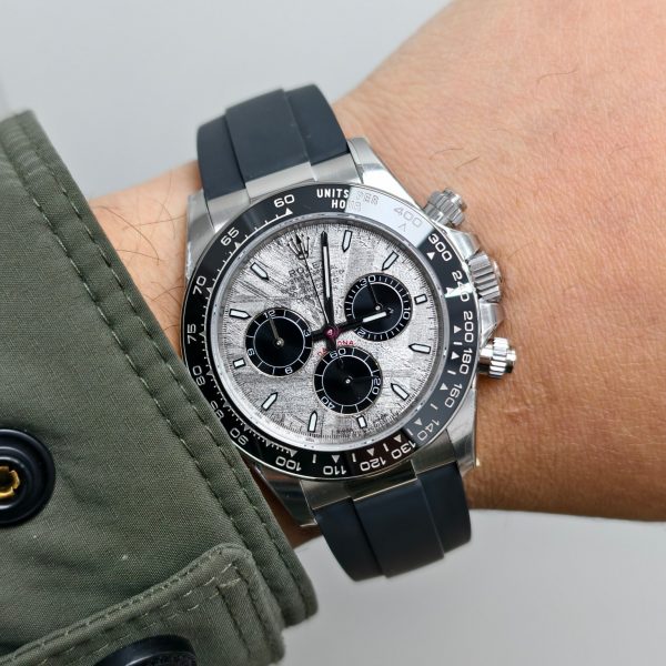 VS Factory Rolex Daytona 40mm White Gold Meteorite Dial Rubber Strap (126519LN) 1:1 Super Clone – DD4131 Movement