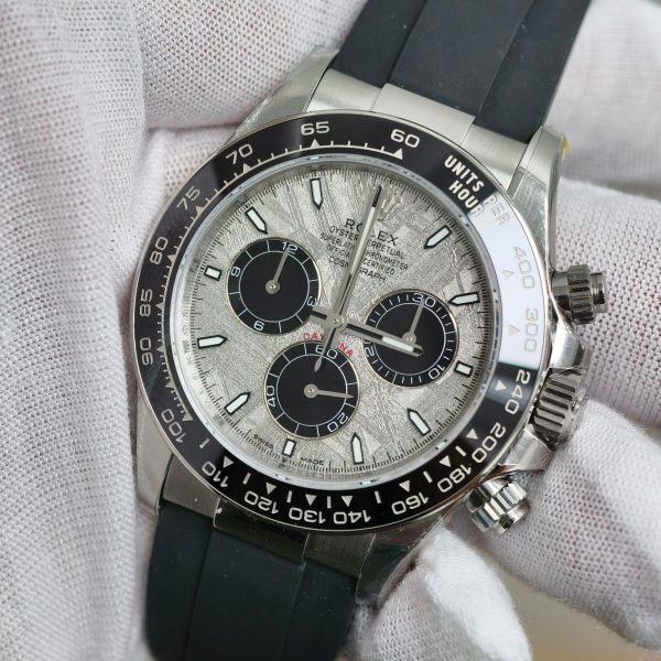 VS Factory Rolex Daytona 40mm White Gold Meteorite Dial Rubber Strap (126519LN) 1:1 Super Clone – DD4131 Movement