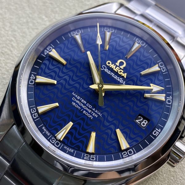 VS Factory Omega Seamaster Aqua Terra 150M 41.5mm Blue Wave Dial 18K Yellow Gold Hands Stainless Steel Bracelet (231.10.42.21.03.006) 1:1 Super Clone – DD8500 Movement