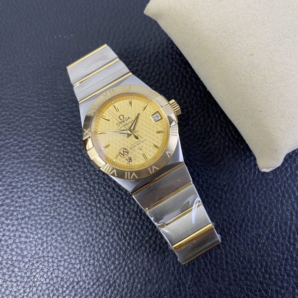 VS Factory Omega Constellation 38mm Two-Tone Yellow Gold Textured Dial (123.20.38.21.08.001) 1:1 Super Clone – DD8500 Movement