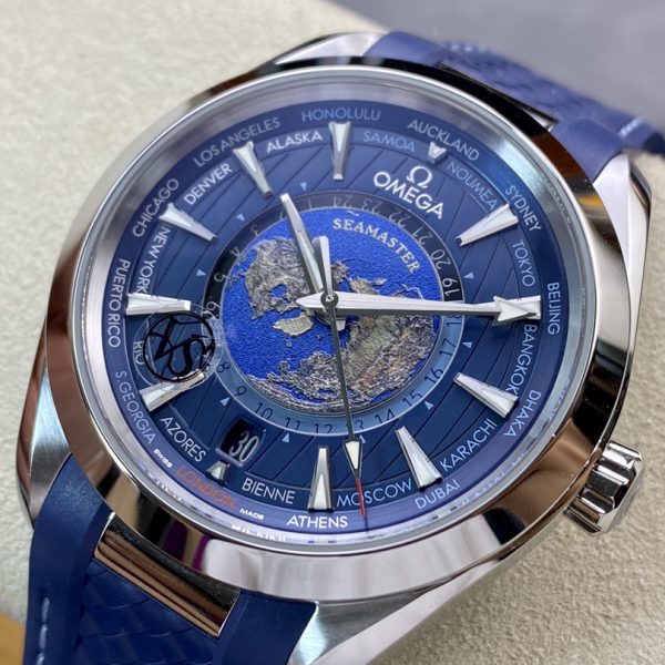 VS Factory Omega Seamaster Aqua Terra Worldtimer 43mm Blue Dial (220.12.43.22.03.001) 1:1 Super Clone – DD8938 Movement