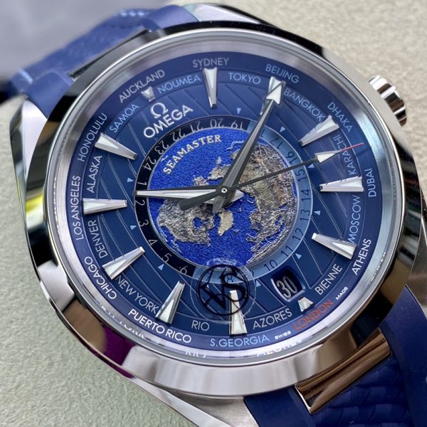VS Factory Omega Seamaster Aqua Terra Worldtimer 43mm Blue Dial (220.12.43.22.03.001) 1:1 Super Clone – DD8938 Movement