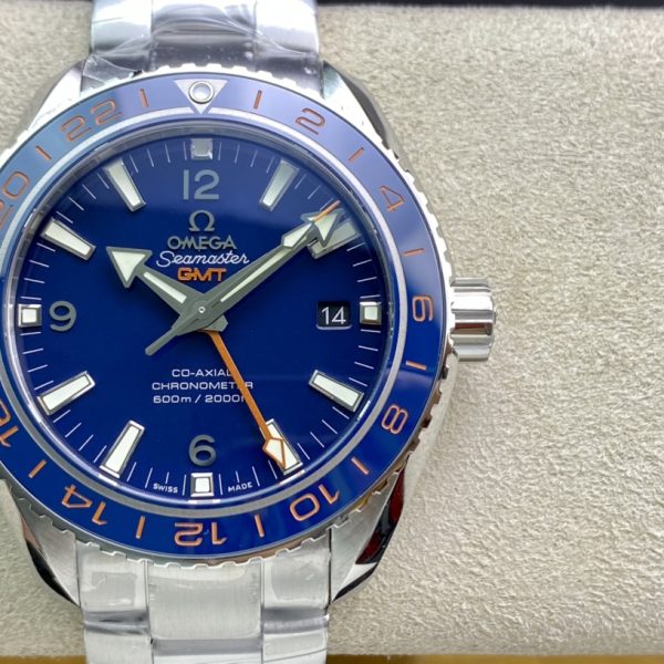 VS Factory Omega Seamaster Planet Ocean 600M GMT “GoodPlanet” Blue Dial Orange Aluminum GMT hand Blue Ceramic Bezel (232.30.44.22.03.001) 1:1 Super Clone – DD8605 Movement