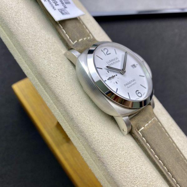 VS Factory Panerai Luminor Marina 42mm White Dial Luminous Arabic Numerals Green Leather Strap Smooth Bezel(PAM01394) 1:1 Super Clone – DDP.9010 Movement
