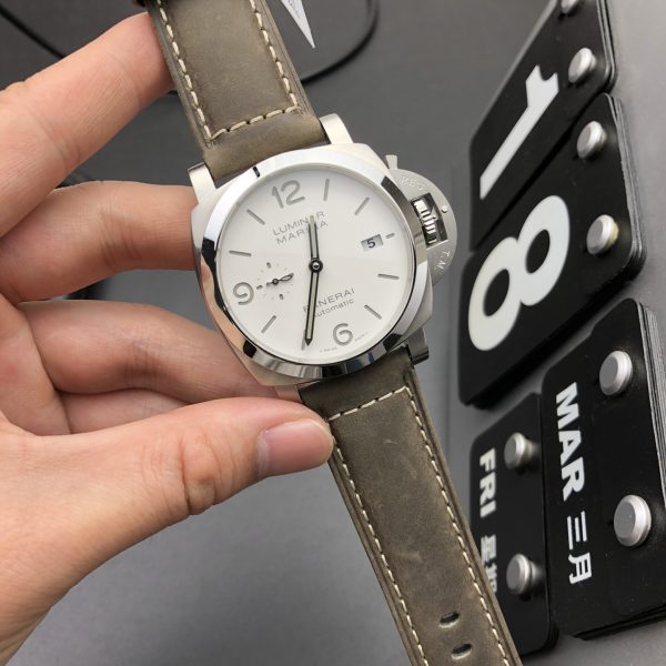 VS Factory Panerai Luminor Marina 44mm White Dial Distressed Luminous Arabic Numerals Brown Leather Strap(PAM01314)1:1 Super Clone – DDP.9010 Movement