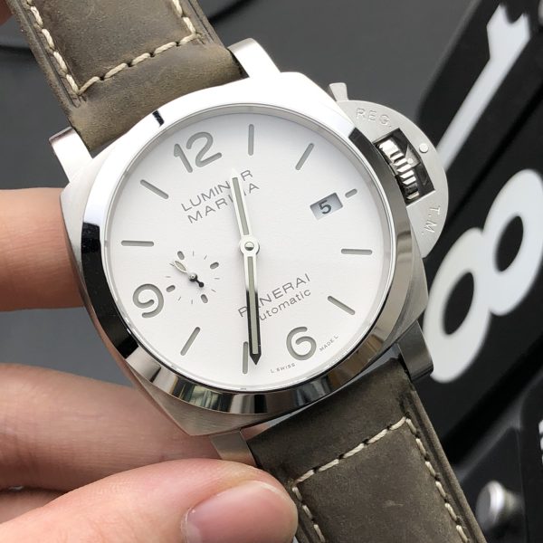 VS Factory Panerai Luminor Marina 44mm White Dial Distressed Luminous Arabic Numerals Brown Leather Strap(PAM01314)1:1 Super Clone – DDP.9010 Movement