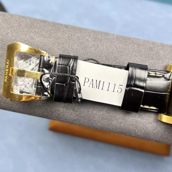 VS Factory Panerai Luminor Marina 44mm Grey Dial Luminous Arabic Numerals Yellow Gold Plated Smooth Bezel (PAM01115) 1:1 Super Clone – DDP.9010 Movement