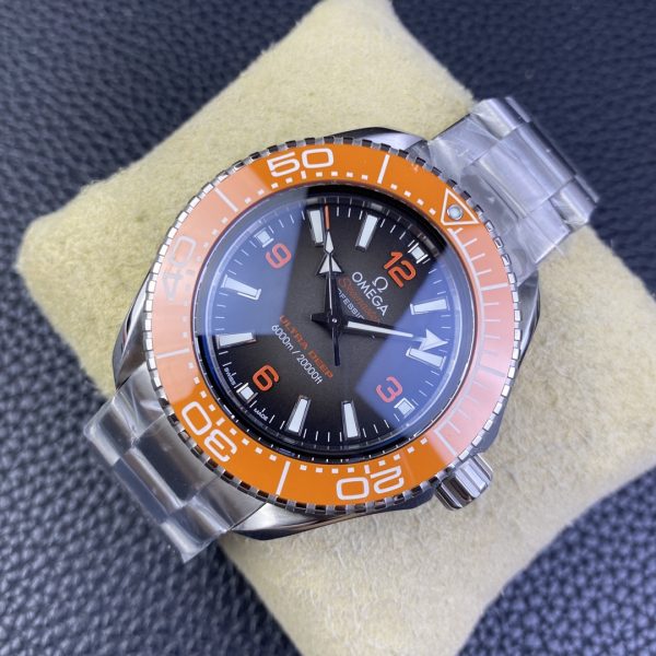 VS Factory Omega Seamaster Ultra Deep 45.5mm Orange Bezel Grey Dial (215.30.46.21.06.001) 1:1 Super Clone – DD8912 Movement