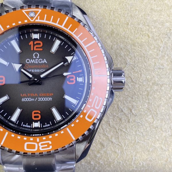 VS Factory Omega Seamaster Ultra Deep 45.5mm Orange Bezel Grey Dial (215.30.46.21.06.001) 1:1 Super Clone – DD8912 Movement