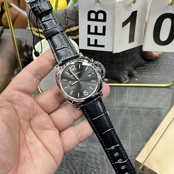 VS Factory Panerai Luminor Due 42mm Grey Dial Black Leather Strap Smooth Bezel(PAM01250)1:1 Super Clone – DDP.900 Movement