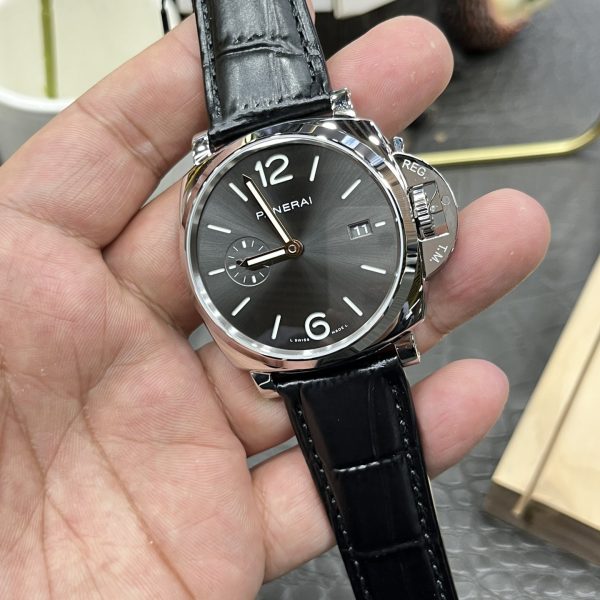 VS Factory Panerai Luminor Due 42mm Grey Dial Black Leather Strap Smooth Bezel(PAM01250)1:1 Super Clone – DDP.900 Movement