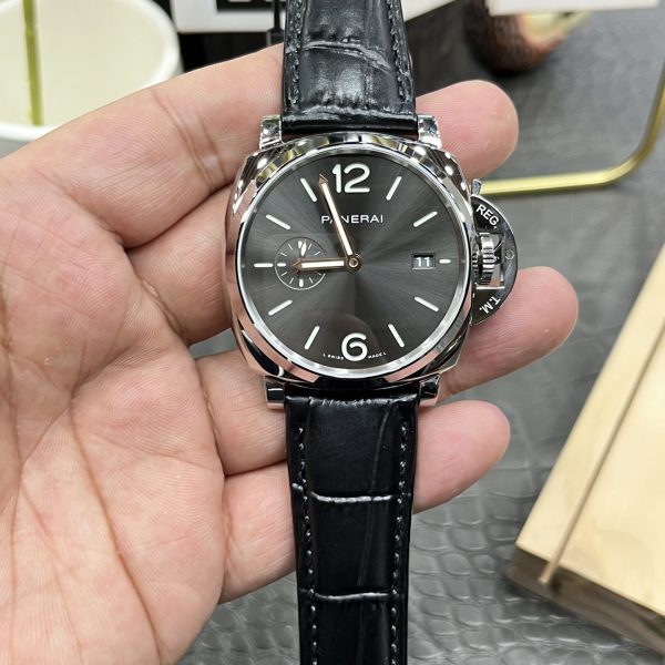 VS Factory Panerai Luminor Due 42mm Grey Dial Black Leather Strap Smooth Bezel(PAM01250)1:1 Super Clone – DDP.900 Movement