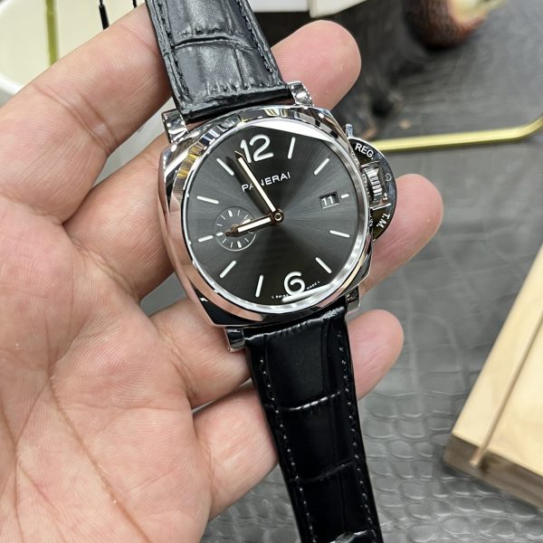 VS Factory Panerai Luminor Due 42mm Grey Dial Black Leather Strap Smooth Bezel(PAM01250)1:1 Super Clone – DDP.900 Movement