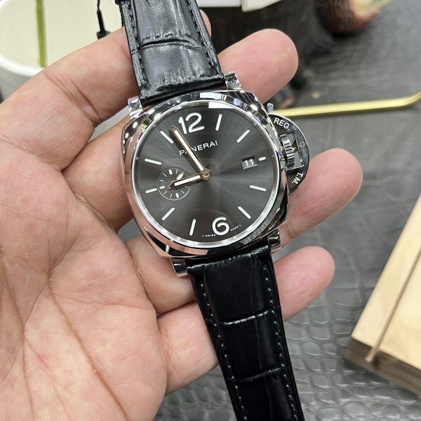 VS Factory Panerai Luminor Due 42mm Grey Dial Black Leather Strap Smooth Bezel(PAM01250)1:1 Super Clone – DDP.900 Movement