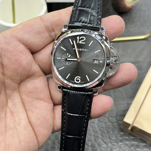 VS Factory Panerai Luminor Due 42mm Grey Dial Black Leather Strap Smooth Bezel(PAM01250)1:1 Super Clone – DDP.900 Movement