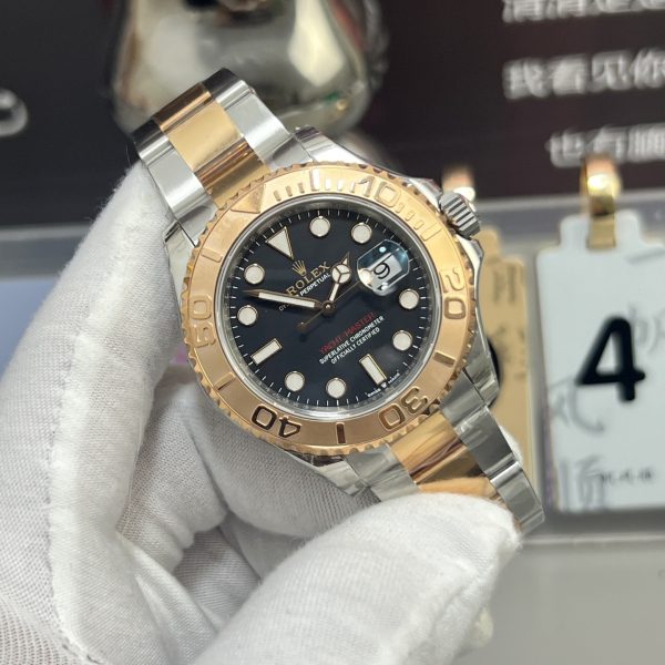 VS Factory Rolex Yacht-Master 44mm Black Dial Rosegold Bezel Two-Tone Rose Gold Oyster Bracelet(126621) 1:1 Super Clone – DD3235 Movement
