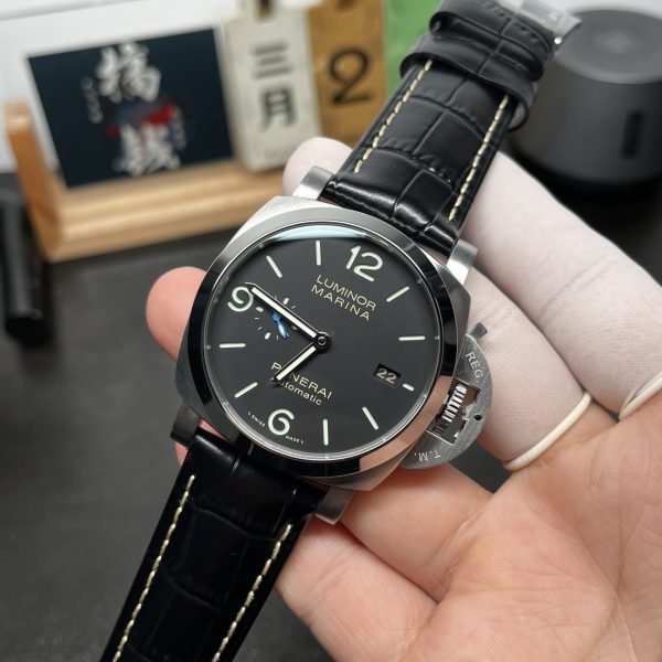 VS Factory Panerai Luminor Marina 44mm Black Dial Luminous Arabic Numerals Black Leather Strap (PAM01312)1:1 Super Clone – DDP.9010 Movement