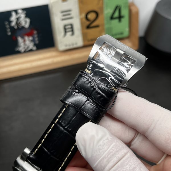 VS Factory Panerai Luminor Marina 44mm Black Dial Luminous Arabic Numerals Black Leather Strap (PAM01312)1:1 Super Clone – DDP.9010 Movement