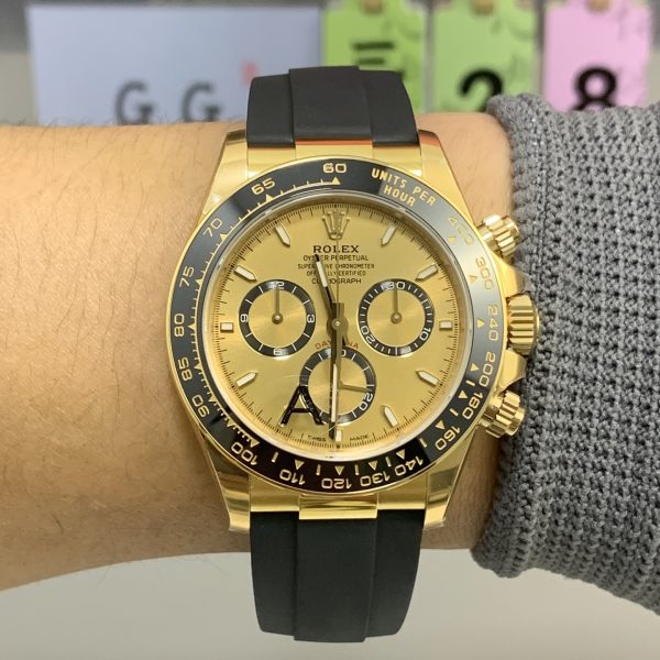 VS Factory Rolex Cosmograph Daytona 40mm “Pikachu” Champagne Dial Yellow Gold Rubber Strap (126518LN) 1:1 Super Clone – DD4131 Movement