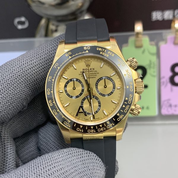 VS Factory Rolex Cosmograph Daytona 40mm “Pikachu” Champagne Dial Yellow Gold Rubber Strap (126518LN) 1:1 Super Clone – DD4131 Movement
