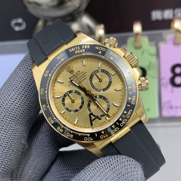 VS Factory Rolex Cosmograph Daytona 40mm “Pikachu” Champagne Dial Yellow Gold Rubber Strap (126518LN) 1:1 Super Clone – DD4131 Movement