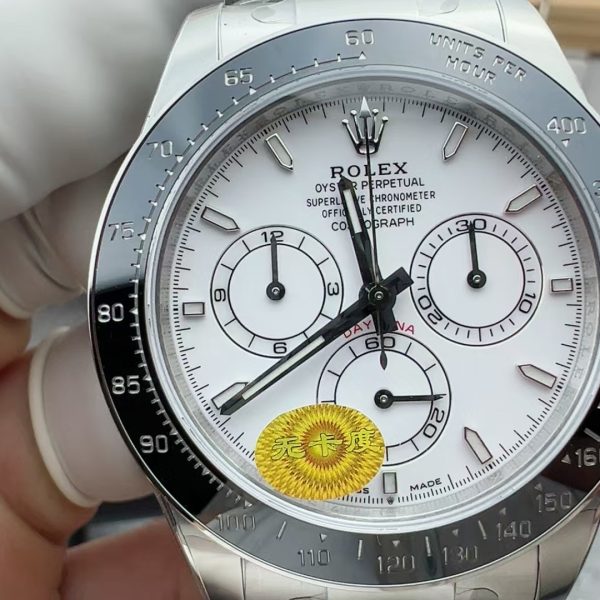 VS Factory Rolex Cosmograph Daytona 40mm “Panda” White Dial Exhibition Caseback (126502LN) 1:1 Super Clone – DD4131 Movement