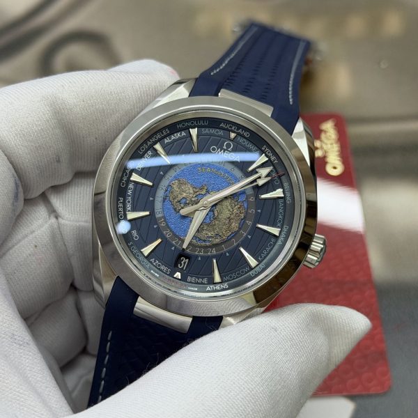 VS Factory OMEGA Seamaster Aqua Terra 150M Worldtimer 43mm Blue Dial (220.12.43.22.03.001) 1:1 Super Clone – DD8938 Movement