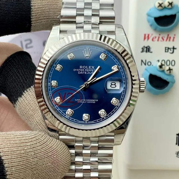 VS Factory Rolex Datejust 41 Blue Diamond Dial Jubilee Bracelet (126334) 1:1 Super Clone – DD3235 Movement