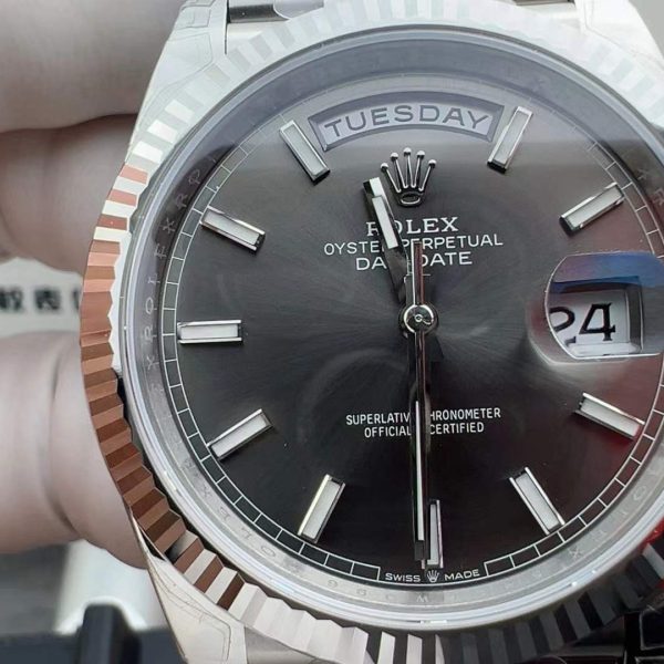 VS Factory Rolex Day-Date 40 White Gold Grey Dial (228239) 1:1 Super Clone – DD3255 Movement