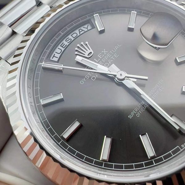 VS Factory Rolex Day-Date 40 White Gold Grey Dial (228239) 1:1 Super Clone – DD3255 Movement