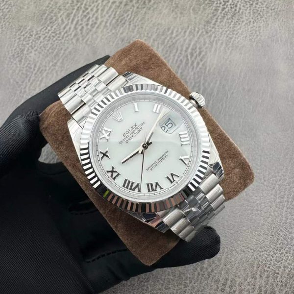 VS Factory Rolex Datejust 41 White Roman Dial Jubilee Bracelet (126334) 1:1 Super Clone – DD3235 Movement