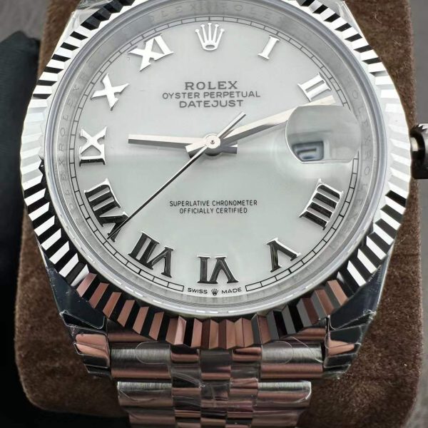 VS Factory Rolex Datejust 41 White Roman Dial Jubilee Bracelet (126334) 1:1 Super Clone – DD3235 Movement