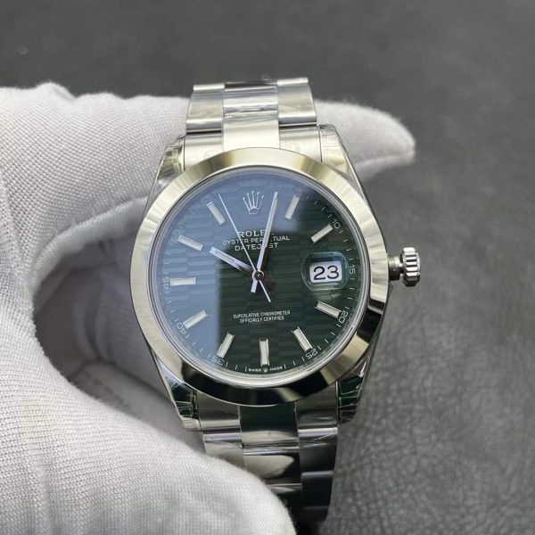 VS Factory Rolex Datejust 41mm”Mint Green Fluted Motif” Dial Smooth Bezel Oyster Bracelet (126300) 1:1 Super Clone – DD3235 Movement