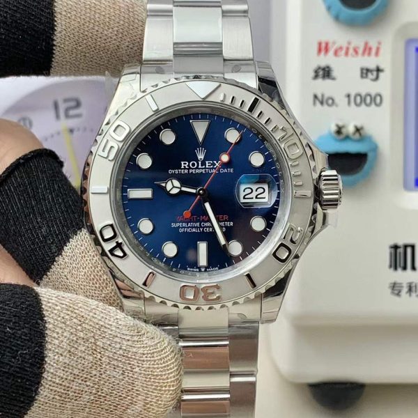 VS Factory Rolex Yacht-Master 40mm Blue Sunburst Dial Platinum Bezel Oyster Bracelet (126622) 1:1 Super Clone – DD3235 Movement