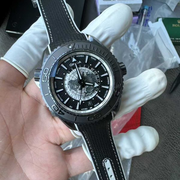 VS Factory Omega Seamaster Planet Ocean 600M Worldtimer “Stealth Black” Custom (220.92.43.22.99.001)1:1 Super Clone – DD Caliber 8938