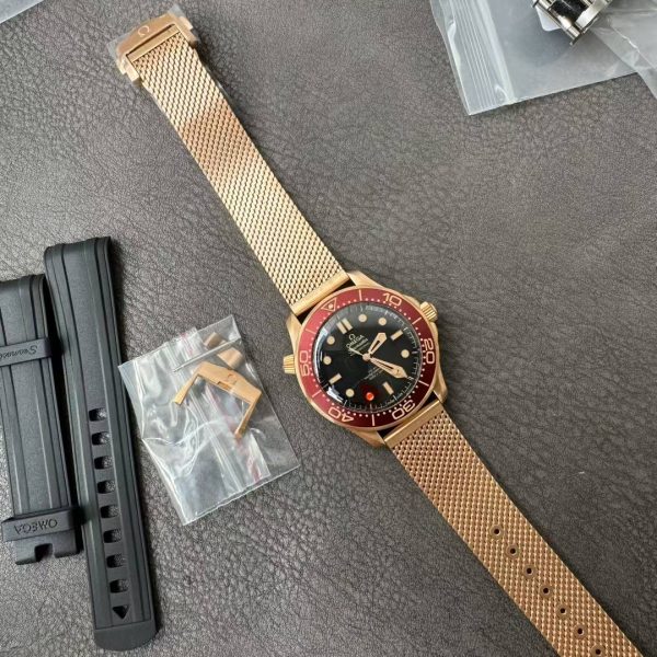 VS Factory Omega Seamaster Diver 300M 007 “No Time To Die” Matte Tropical Brown/Black Dial Titanium Mesh Bracelet(210.90.42.20.01.003) 1:1 Super Clone – 8806 Movement