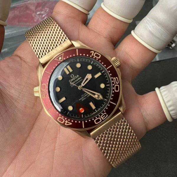 VS Factory Omega Seamaster Diver 300M 007 “No Time To Die” Matte Tropical Brown/Black Dial Titanium Mesh Bracelet(210.90.42.20.01.003) 1:1 Super Clone – 8806 Movement