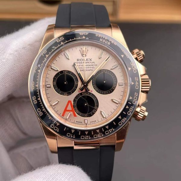VS Factory Rolex Cosmograph Daytona 40mm Sundust Dial Everose Gold Rubber Strap (126515LN) 1:1 Super Clone – DD4131 Movement