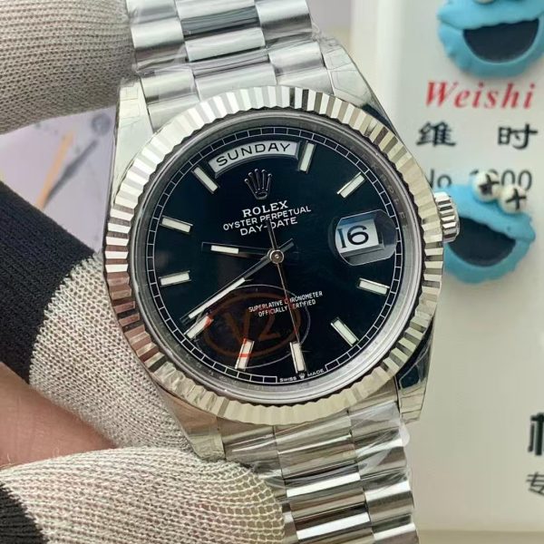 VS Factory Rolex Day-Date 40 White Gold Black Dial (228239) V2 1:1 Super Clone – DD3255 Movement