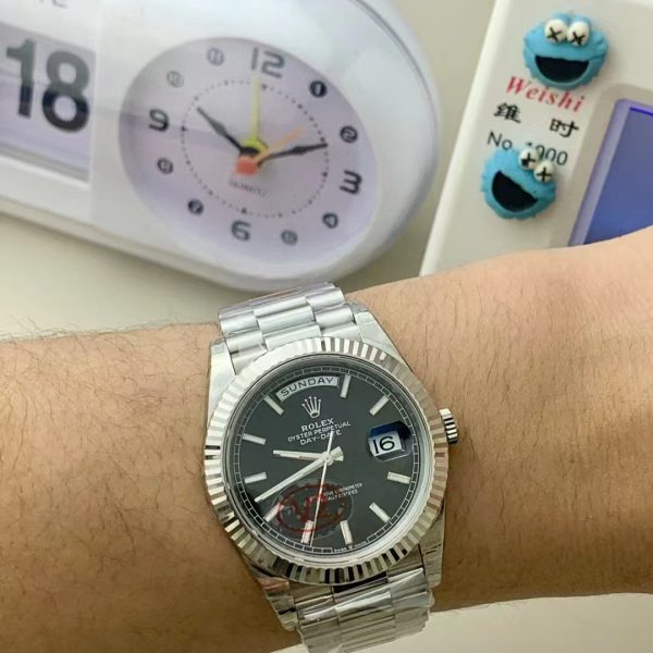 VS Factory Rolex Day-Date 40 White Gold Black Dial (228239) V2 1:1 Super Clone – DD3255 Movement